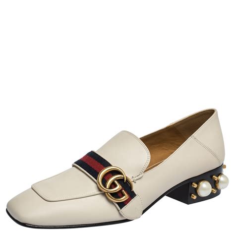 gucci loafer with pearls|gucci fur loafers women's.